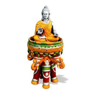 Buddha with Elephant Base Decorative Garden Pot