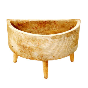 Semi-Circular Cement Planter with Stand