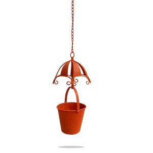Iron Hanging Planter with Umbrella Design