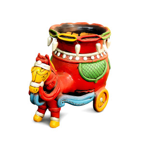 Horse Cart Garden Décor Doll