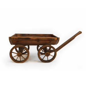 Wooden Cart Planter with Handle