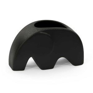 Black Elephant-Shaped Decorative Planter