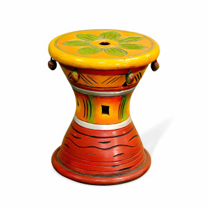 Handcrafted Drum-Shaped Garden Pot