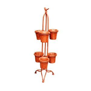 Iron & Clay 6-Pot Vertical Planter Stand
