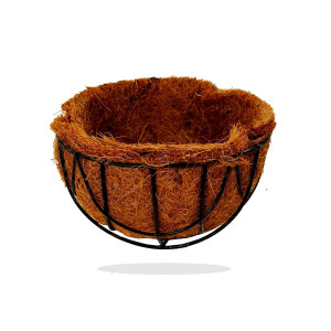 Iron Hanging Planter with Natural Coco Liner – Round Basket