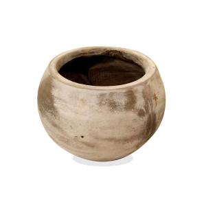 Round Cement Planter – Natural Stone Finish