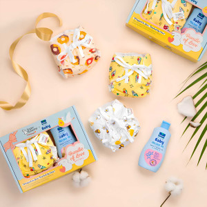 Newborn Gift Box: SuperBottoms DryFeel Langots & Parachute Advansed Baby Massage Oil