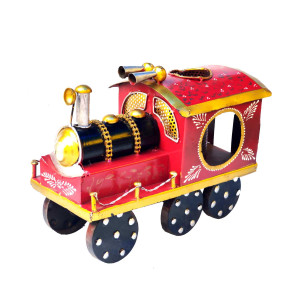 Handcrafted Iron Train Engine Showpiece – Vintage Decorative