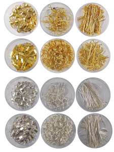 Assorted Gold & Silver Jewelry Findings Kit – 12 Variants for DIY Craft & Repairs