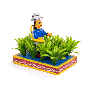 Kondapalli Farmer In Crop Field Figurine