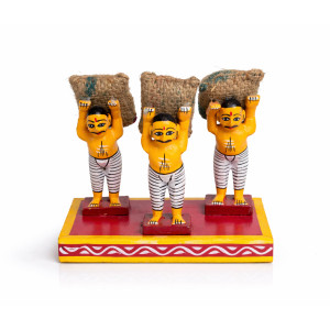 Kondapalli Laborers Carrying Sacks Set Of 3