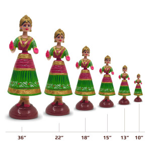 Traditional Kondapalli Dancing Dolls – Complete Set (All 6 Sizes)