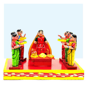 Kondapalli Sreemantam Scene – Wooden Baby Shower Celebration Toy