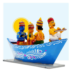 Kondapalli Lord Rama Boat Scene – Handcrafted Wooden Toy