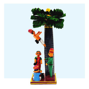 Kondapalli Neera Tapping Scene – Handcrafted Palm Sap Collection Toy