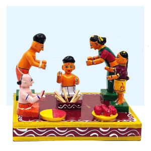 Kondapalli Upanayanam (Thread Ceremony) Set – Traditional Wooden Ritual Scene