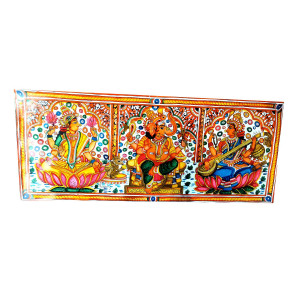 Leather Puppetry Wall Art – Lakshmi Ganesha Saraswati