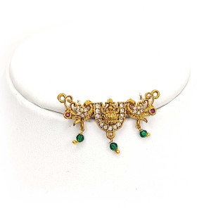 Lakshmi Peacock Pendant with Green Beads ₹160