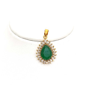 Emerald Green Stone Drop Pendant
