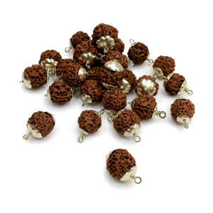 Silver Capped Rudraksha Beads