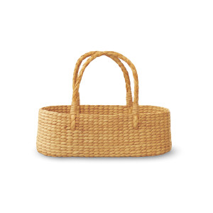 Handwoven Kouna Grass Rectangular Basket with Twin Handles