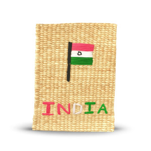 Kouna Handwoven Mat with India Flag Embroidery