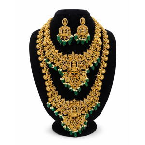 Heavy Nakshi Temple Necklace Set