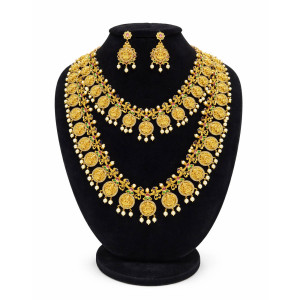 Traditional Lakshmi Coin Necklace Set