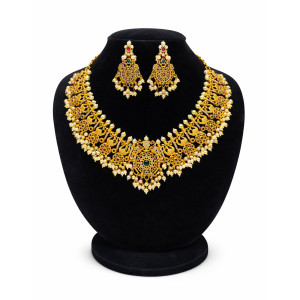 Antique Pearl Stone Necklace Set