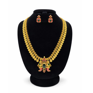 Green Ruby Temple Coin Necklace