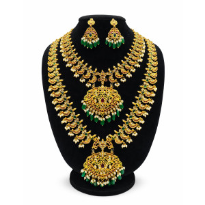 Grand Nakshi Peacock Necklace Set