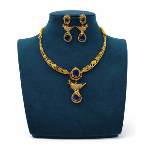 Blue Stone Peacock Pendant Set