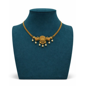 Temple Motif Pearl Necklace Set