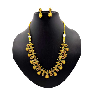 Gold Plated Temple Jewellery Set