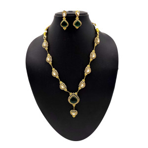 Elegant Green Gemstone Haram Set