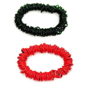 Ammavari Small Bangle Set – Red & Green Spiral Design