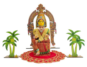 Ammavaru Idol with Arch, Banana Stand & Decorative Velvet Mat