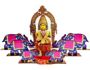 Ammavaru Idol with Arch, Velvet Mat & Elephant Decor Set