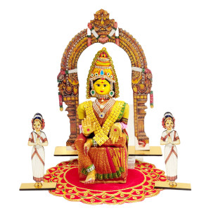 Ammavaru Idol Combo with Decorative Arch, Velvet Mat & Namaskaram Dolls