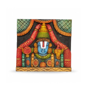 Handcrafted Wooden Balaji Wall Panel
