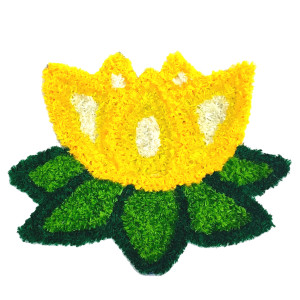 Yellow Lotus Flower Rangoli Mat