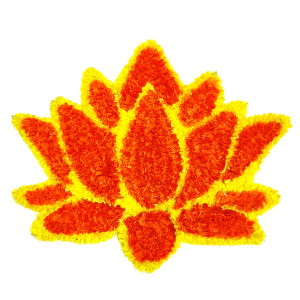 Orange Lotus Artificial Rangoli Mat