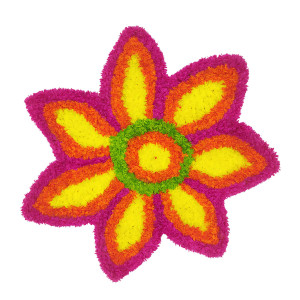 Multicolor Floral Artificial Rangoli Mat – Petal Design