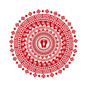 Devine Charan Rangoli Sticker