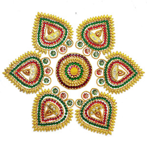 Traditional Multicolor Acrylic Rangoli Sticker Set
