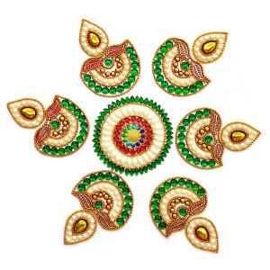 Traditional Diya Design Acrylic Rangoli Set