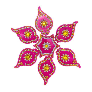 Pink Crystal Rangoli Sticker Set