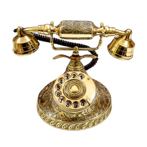 Antique Brass Rotary Dial Telephone