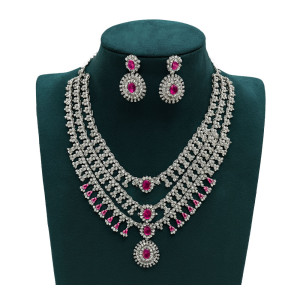 Triple Layer Ruby AD Necklace Set