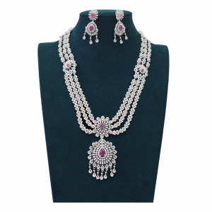 Silver-Plated Long Necklace Set